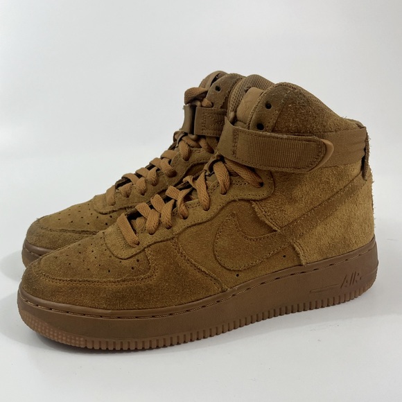 Nike AF1 Air Force 1 High LV8 Brown Suede High Top Sneakers Size 6 Y - Picture 2 of 13